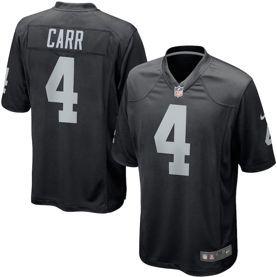 Men Oakland Raiders 4 Derek Carr Nike Black Game Player NFL Jersey